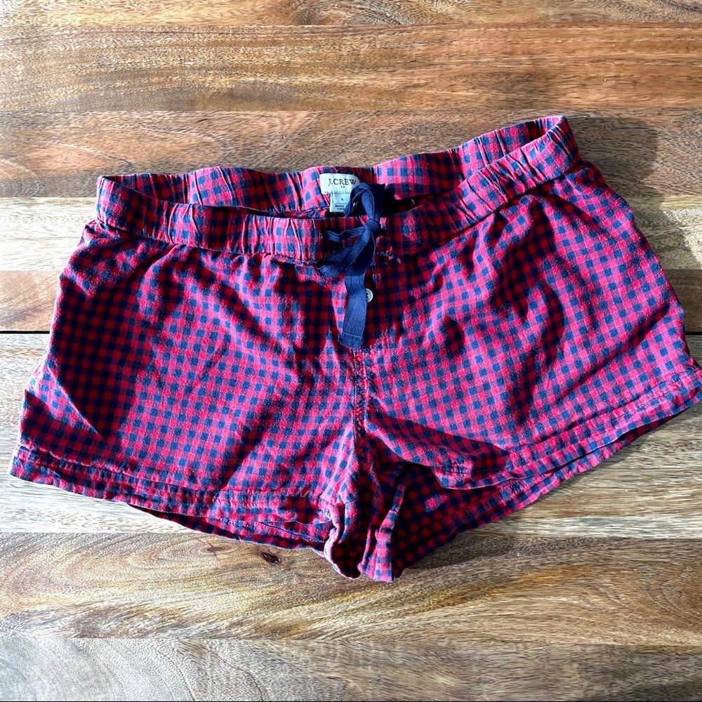 J.crew plaid pj shorts size Large